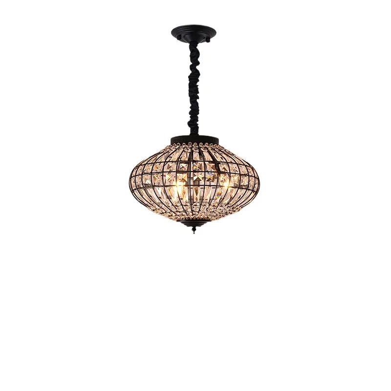 French entrance corridor aisle chandelier, light luxury restaurant crystal lamps, retro bar counter cloakroom entrance light