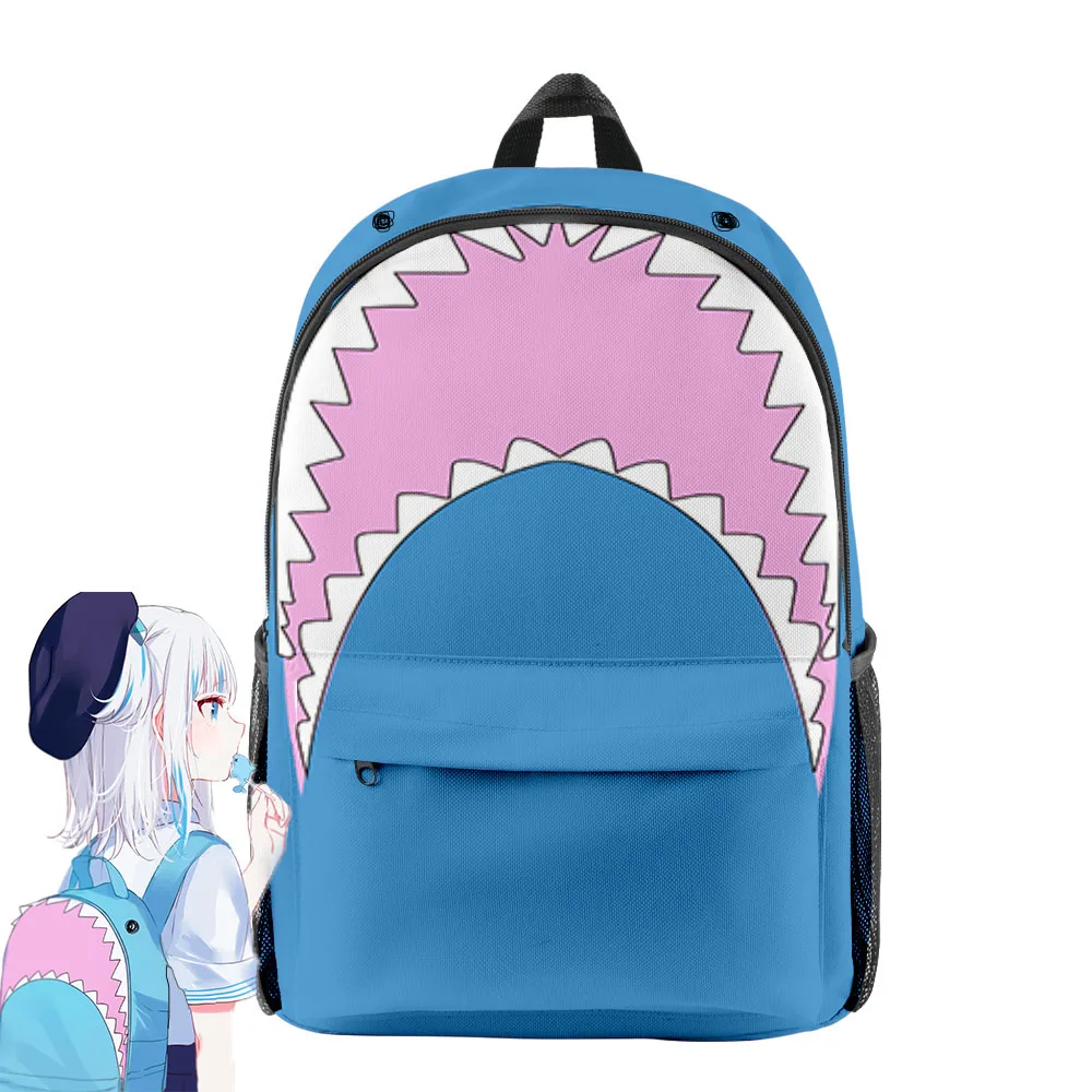 Popular Cool Hololive Gawr Gura Cosplay pupil Bookbag Notebook Backpacks 3D Print Oxford Waterproof Boys/Girls Travel Backpacks