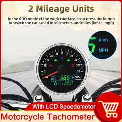 Motorcycle Tachometer 12000 RPM Meter LCD Speedometer Odometer KMH MPH ODO Tacho Motorbike Gauge Motorcycle Digital customized