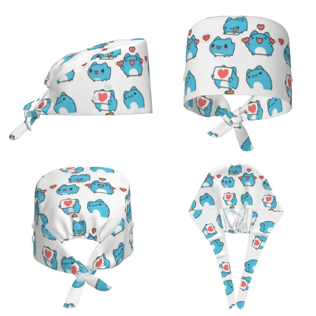 Comic Cat Bugcat Capoo Scrub Hat Doctor Working Surgical Cap Unisex Adjustable Nursing Caps for Dentist