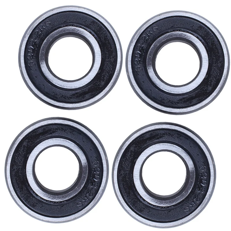 4Pcs 6202RS 15mm Inner 35mm Outer Single Row Deep Groove Ball Bearing