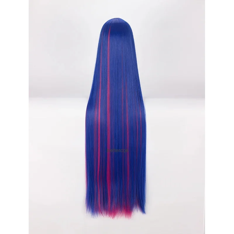 Calcinha e meia com garterbelt, anarquia peruca cosplay, misturado azul e rosa, peruca sintética resistente ao calor, tampa longa 100cm