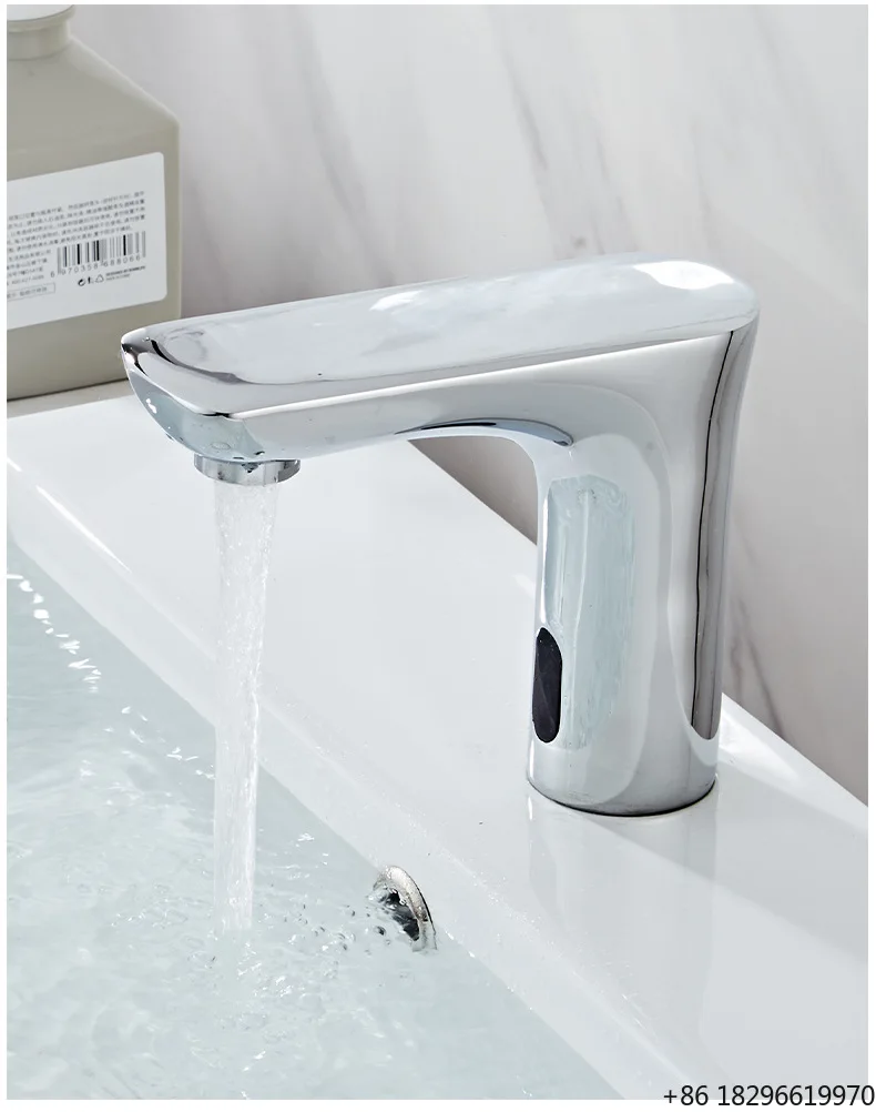 

Grey Smart Digital Bathroom Sink Faucet Hot Cold Mixer Tap for Home Hotel