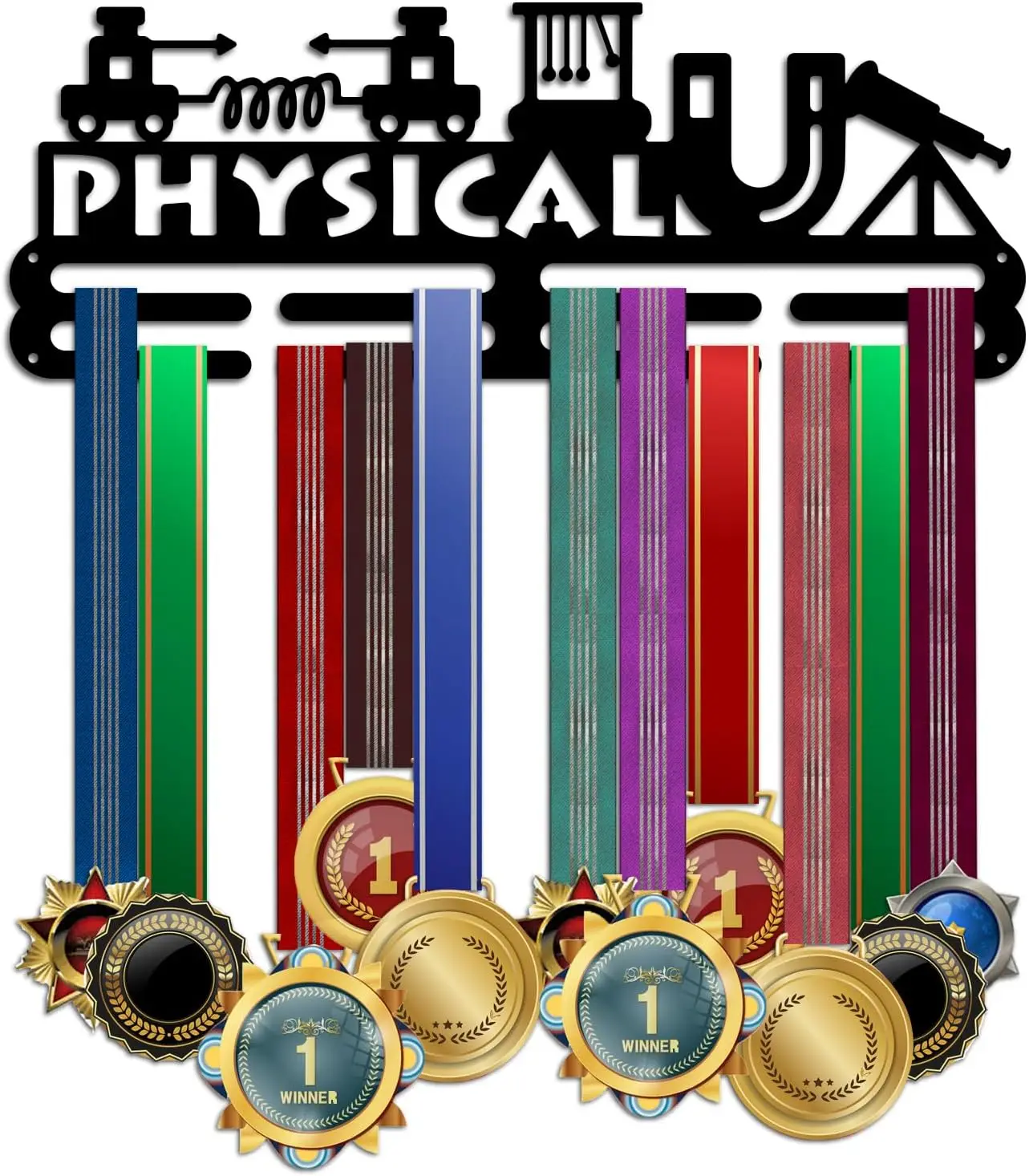 

Physics Medal Hanger Display, Study Theme Awards Display Stand Medal Holder Display Hanger Metal Medal Rack Frame Ribbon Holder