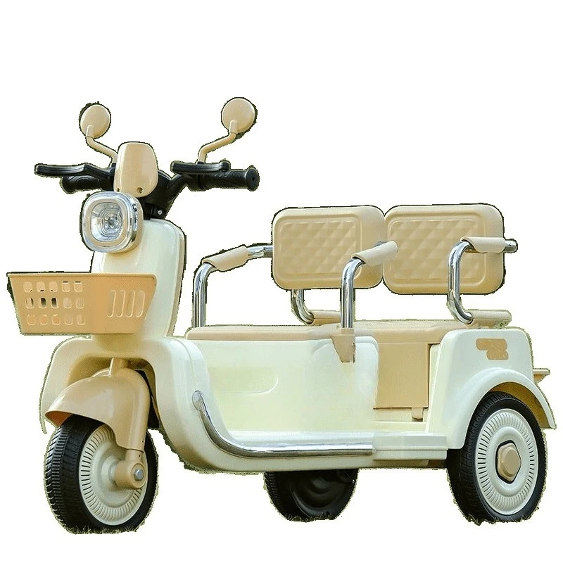 

Electric motorcycle three wheeled male and female battery baby two seat child charging