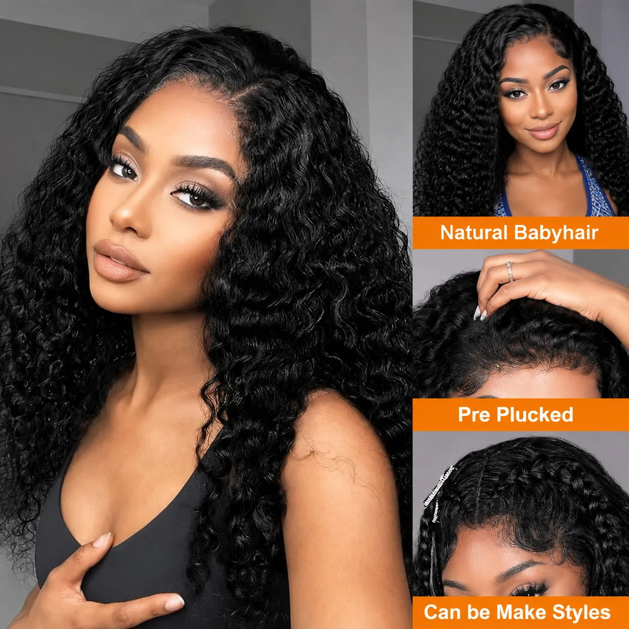 Ultra Fitted 250% Curly Wigs Human Hair 13x6 Real HD Transparent Lace Frontal Wigs Water Wave 34 in Remy Hair For Black Women view 2