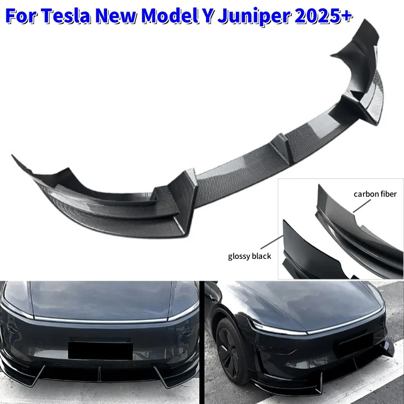 

Передний бампер, комплект для губ, спойлер, сплиттер, ABS, глянцевый черный Canard, диффузор для губ для Tesla New Model Y Juniper 2025+