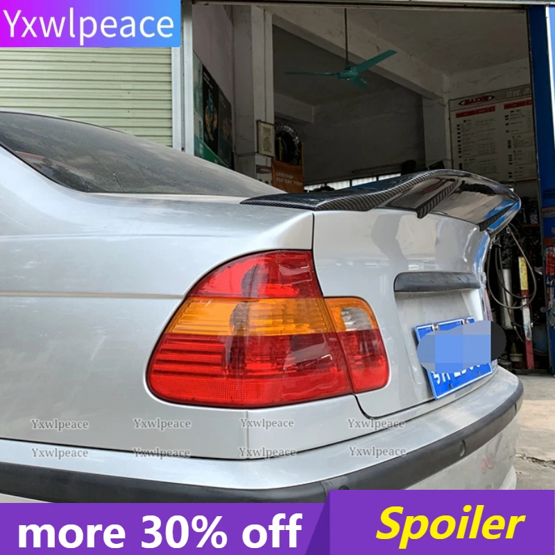 

R Style Real Carbon Fiber Spoiler for BMW 3 Series E46 1999--2004 Rear Trunk Lip Spoiler Wing Body Kit Accessories