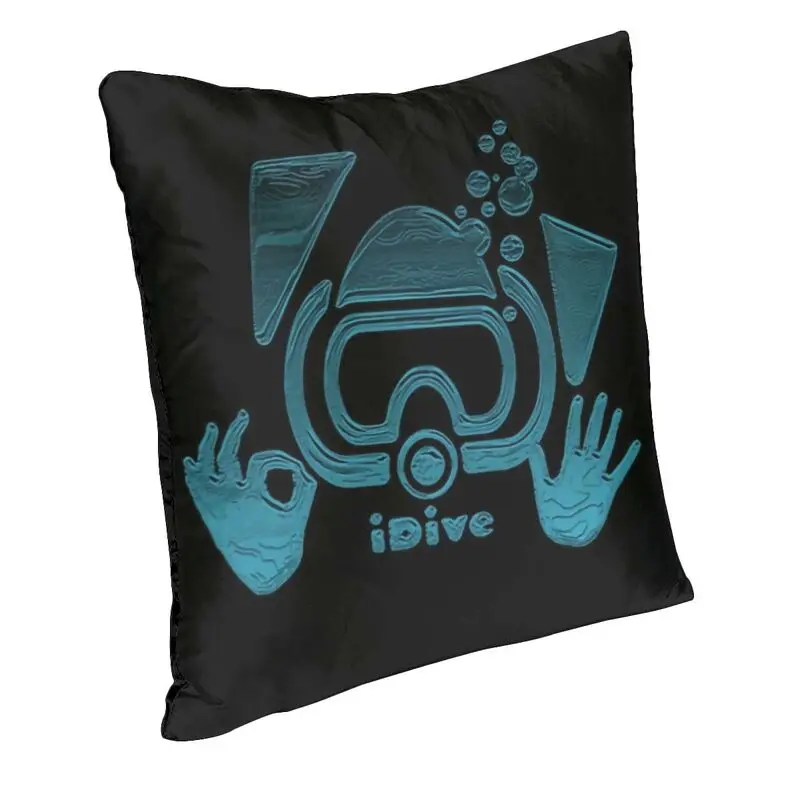 Scuba Dive Aqua Blues Pillow Case 40x40cm for Sofa Diving Lover Diver Modern Cushion Cover Square Pillowcase