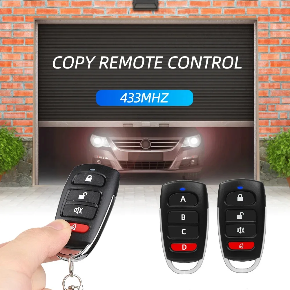 KEBIDU 10/5/1pcs ABCD / Lock 4 Button 433MHz Metal Push Button Remote Control Transmitter Universal 4 Buttons Garage Door Opener