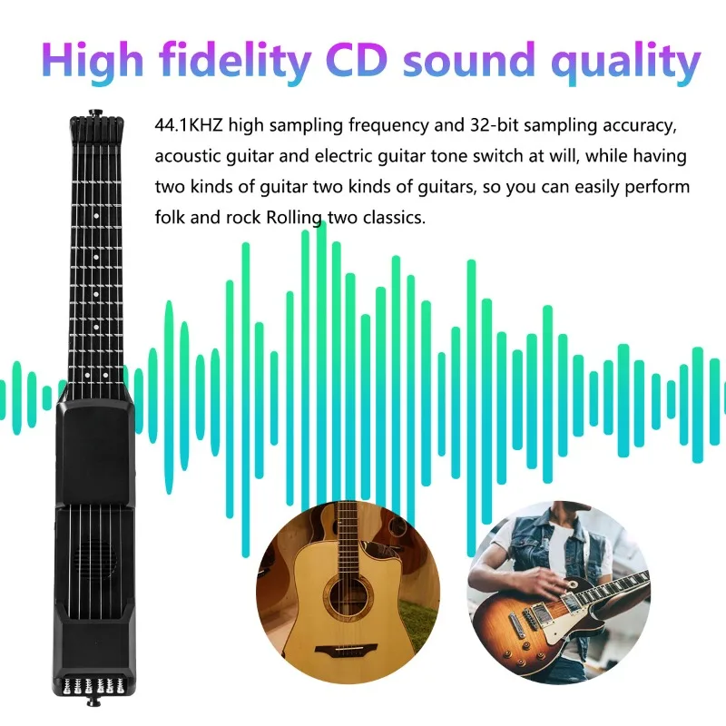 Smart Electronic Digital Guitar Practice Mini Educational Guitars Stringed Instrument Chord Trainer Lightweight Pocket Guitar