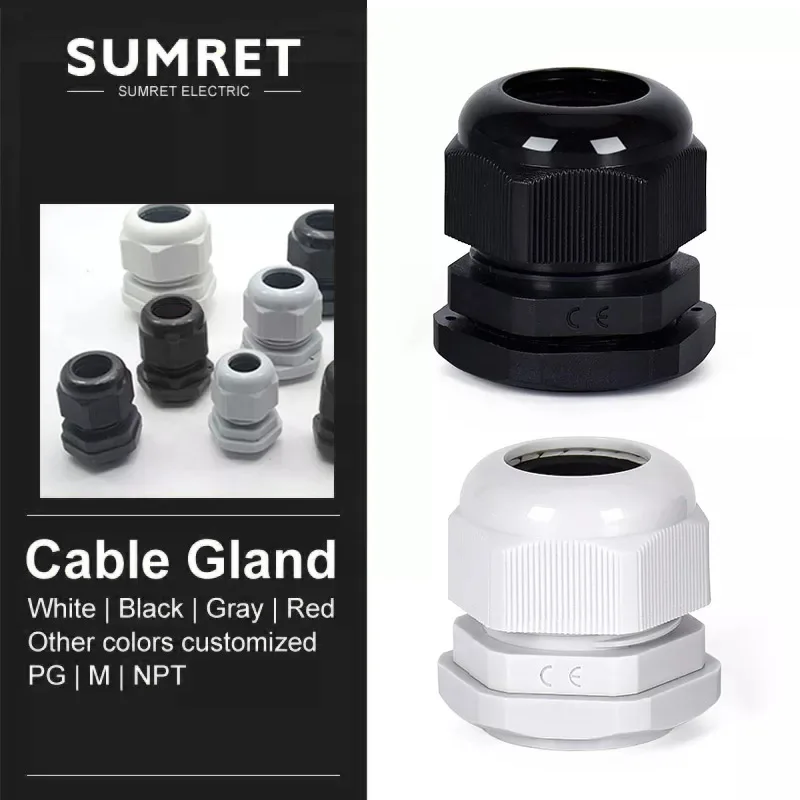 cable gland M12 M16 M18 M24 M30 Nylon Plastic wire glanding IP68 Waterproof  Grand Head connector Metric Standard Thread