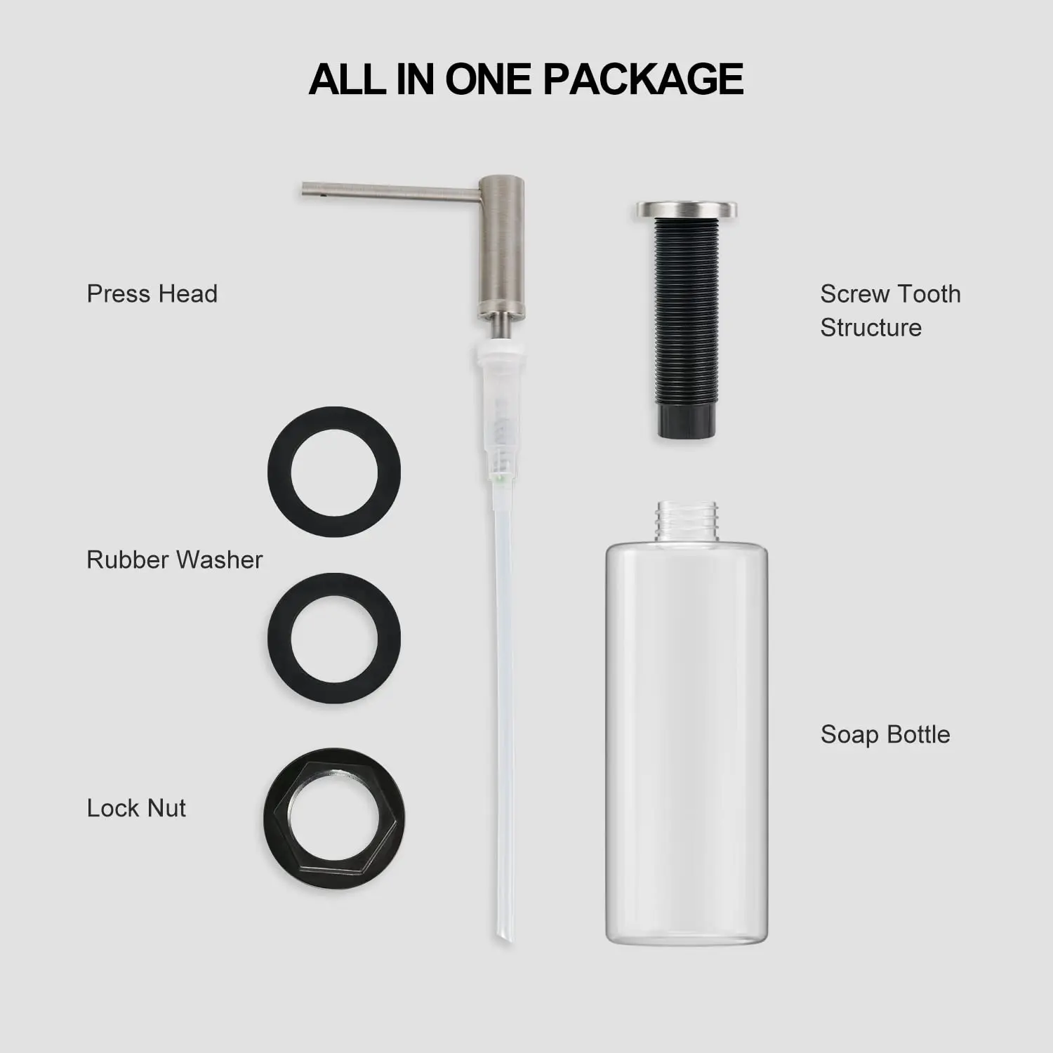 Aike-液体石鹸ディスペンサー,手動ソープディスペンサー,ボトルハンドソープ,キッチン用,500ml