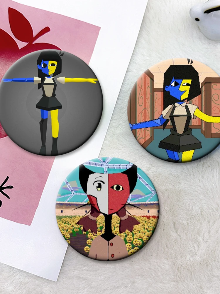 Ena الرسم الجمالي المطر روك زر دبوس الكرتون شارة دور اللعب اليدوية صفيح بروش لحقيبة الظهر الملابس الديكور هدية