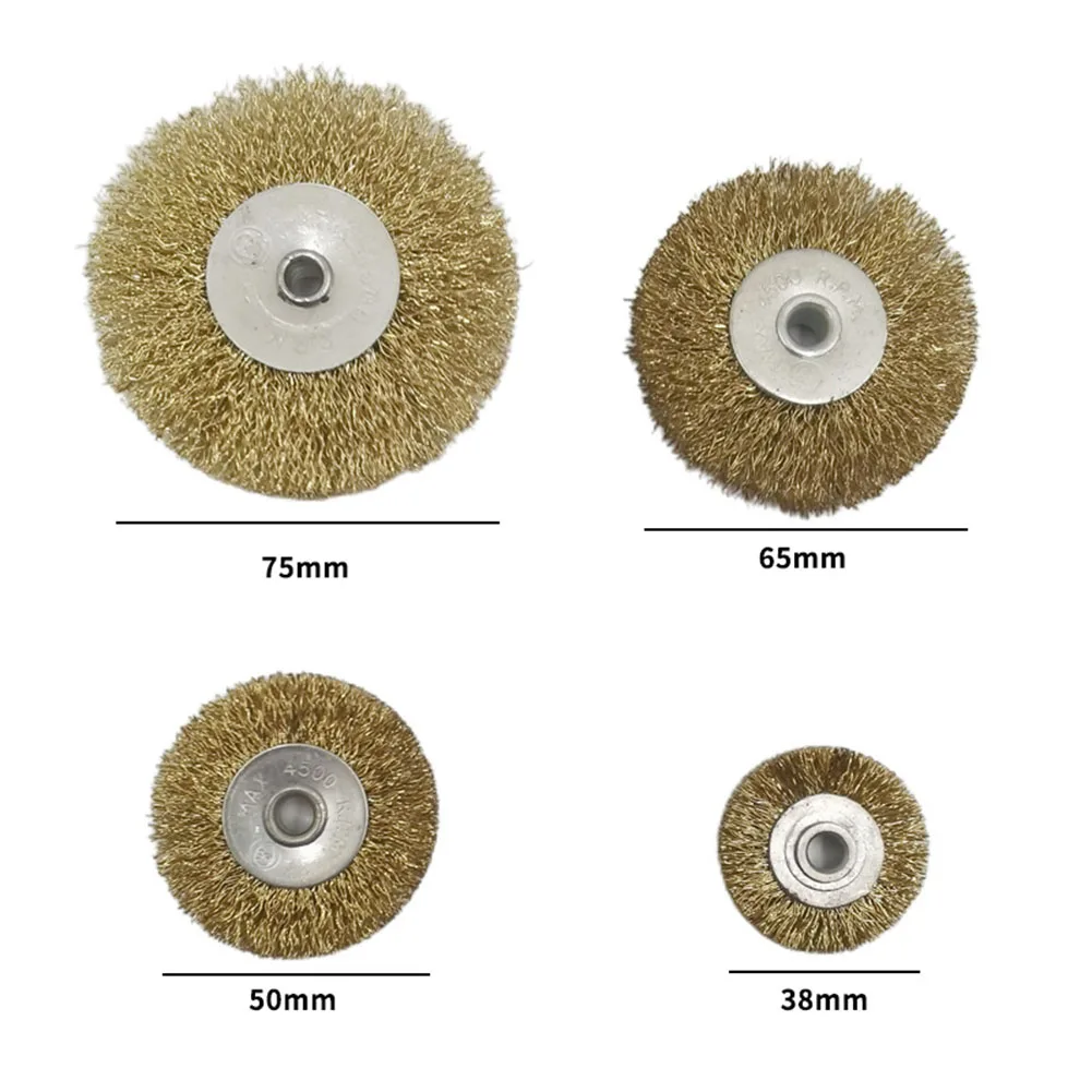 Wire Wheel Brush Flat Crimped Stainless Steel 38mm 50mm 65mm 75mm Angle Grinder Accessories Wood Cleaning Polishing Tools