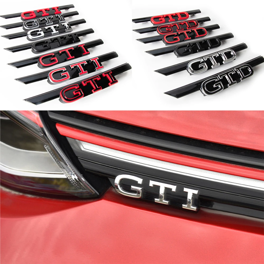 3D ABS Car GTI GTD Badge Front Grille Emblem Replacement Auto Decoration Modification Accessories for Volkswagen VW Golf 8 MK8