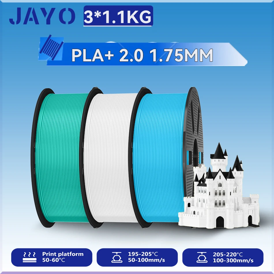 Image of JAYO 3,3KG PLA PLUS 2.0 Filament Upgrade PLA plus 3D-Drucker-Filament Neatly PLA+2.0 3D-Druckmaterial für 99% der 3D-FDM-Drucker