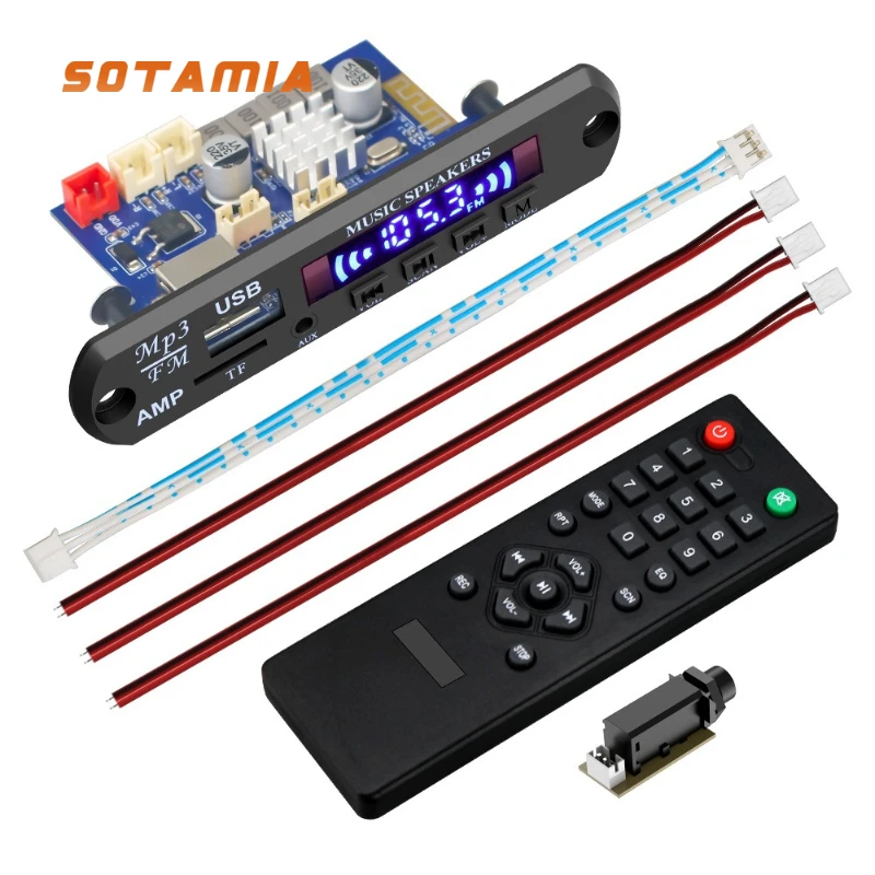 

SOTAMIA 2x60W Мощная Bluetooth-плата усилителя звука, двухканальная плата декодирования MP3, аудиосистема для домашнего кинотеатра