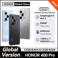 2025 New HONOR 400 Pro Global Version 5G Smartphone 200MP Camera Snapdragon 8 Gen 3 6.7'' AMOLED Screen 100W Wired 50W Wireless