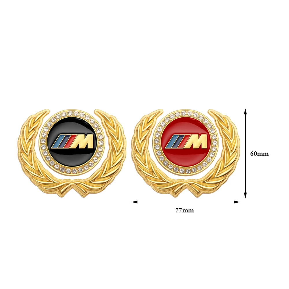 2Pcs Car Styling Modification Badge Stickers Auto Body Window Side Fender Decoration Emblem Decal For BMW M4 M5 E52 E60 E70 E87