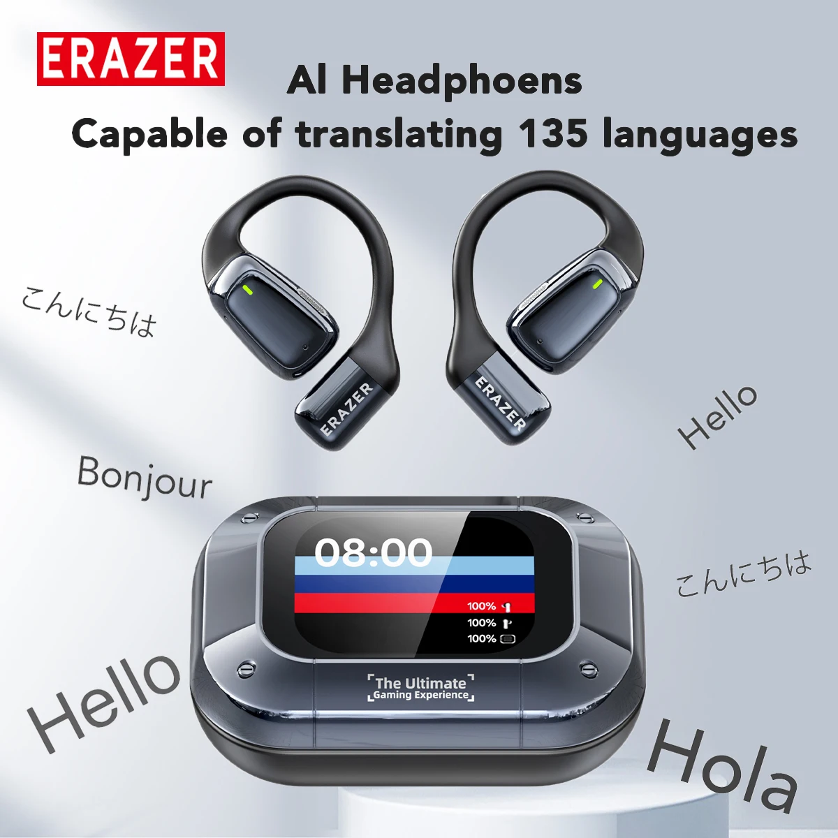 

Erazer XT82PRO TWS Bluetooth 5.3 Translation Earphones Wireless Headphones LED Digital Display Earphones ASMR Headset APP