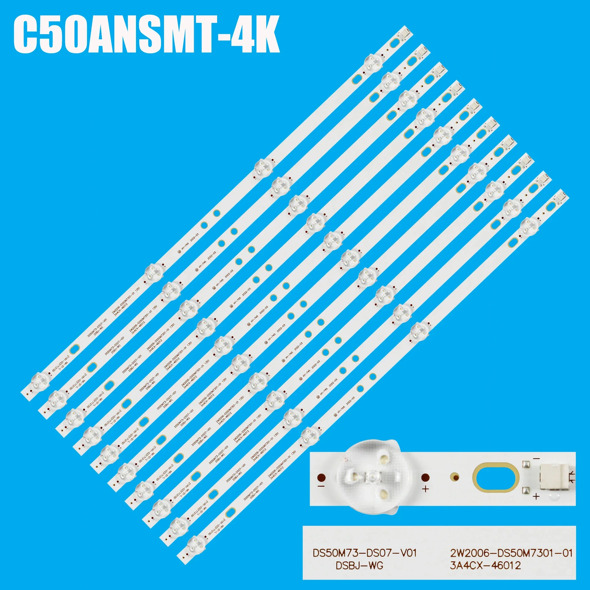 

1/5/10 set LED backlight strip for 2W2006-DS50M7301-01 F&U FL50105 DSBL-WG 2W2006-DS50M7301-01 DS49M72-DS12 Harper 50F470T