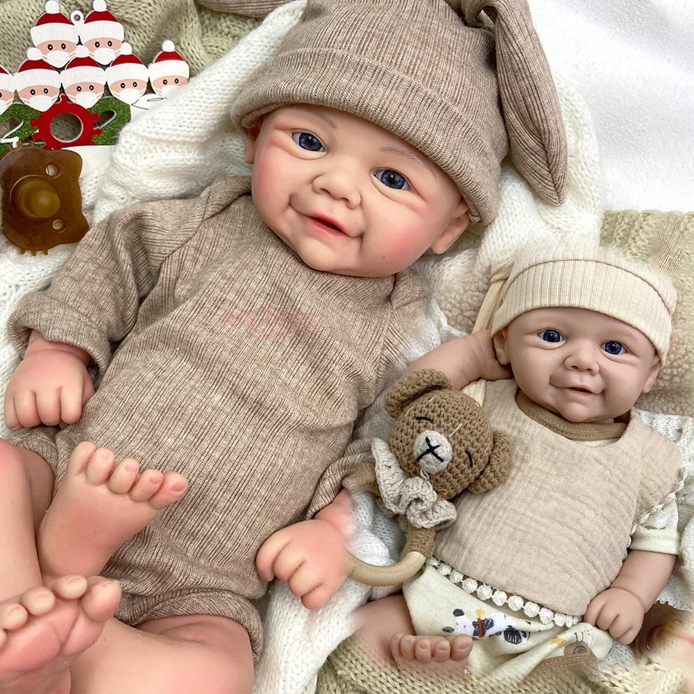 

Blue Eyes Silicone Reborn Baby Doll Vivienne 18" Bebe Reborn Silicona Girl/Boy Doll Painted/Unpainted Newborn Doll Collectors