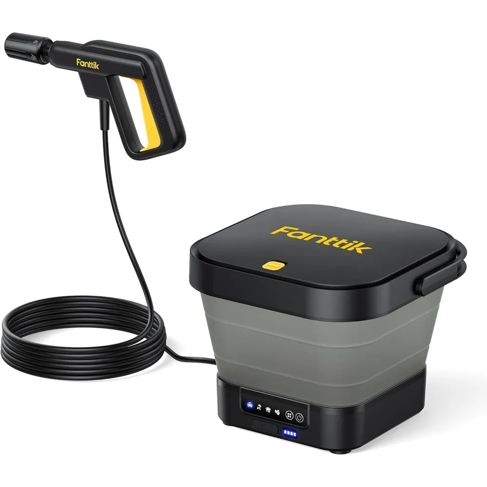 

Складная аккумуляторная мойка высокого давления с баком 3,2 галлона, насадка 5-в-1, шланг макс. 220 фунтов на квадратный дюйм, 10 футов, литиевая батарея 4000 мАч