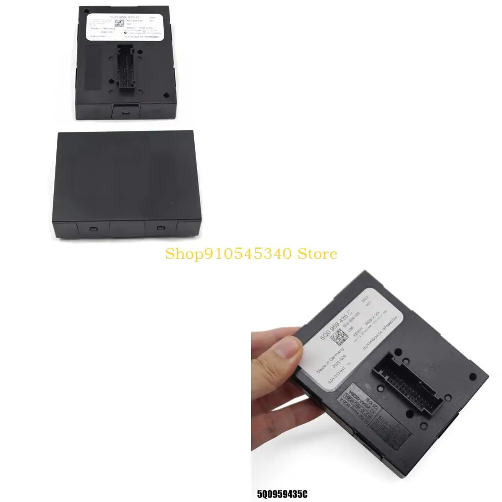 U2JA Vehicle Door Access Control Unit 5Q0959435C, Black Plastic Keyless Entry Part with Rectangular Pin-Port Structure for Golf