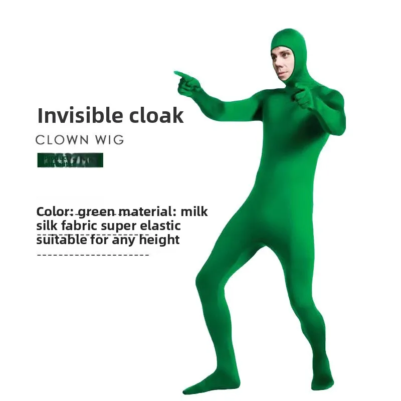 

Невидимый костюм для взрослых, сценический костюм, ниндзя, одежда для Хэллоуина, невидимая мужская облегающая одежда, волоконный материал, лайкра