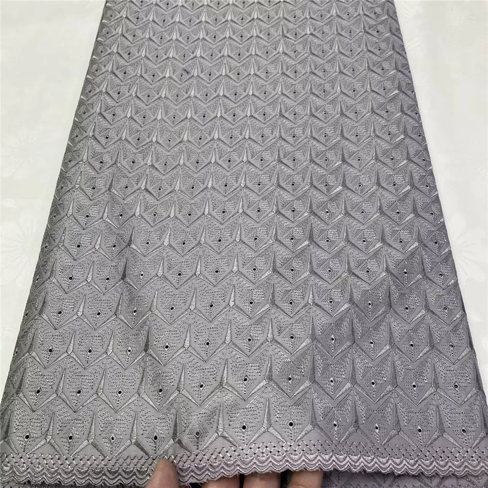 Luxury African Swiss Voile Lace Fabric Fashion Polish Premium Cotton Lace Fabric For Men Dress 5 Yards 16A63