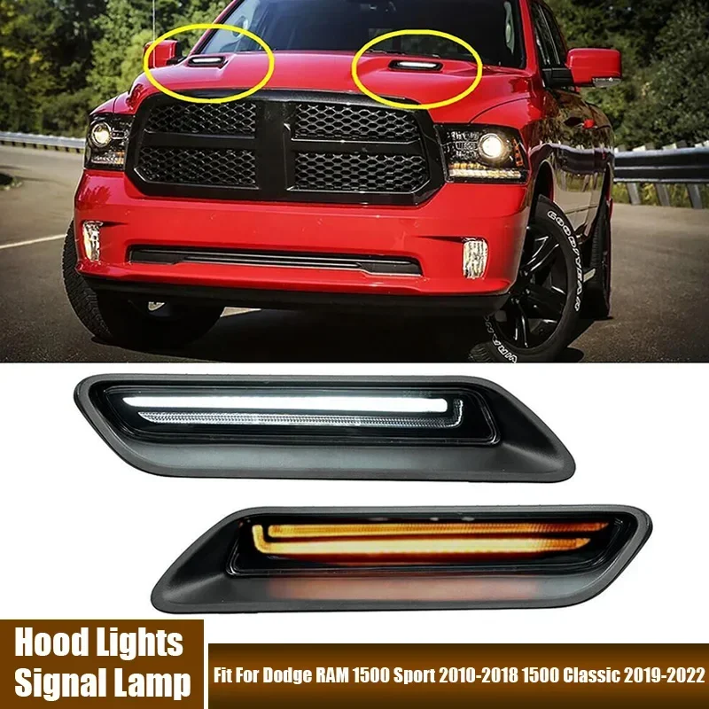 ¡Nuevo! 2 unids/par luces LED para capó de coche accesorios para coche lámpara de señal de giro Led apta para Dodge RAM 1500 Sport 2010-2018 1500 Classic 2019-