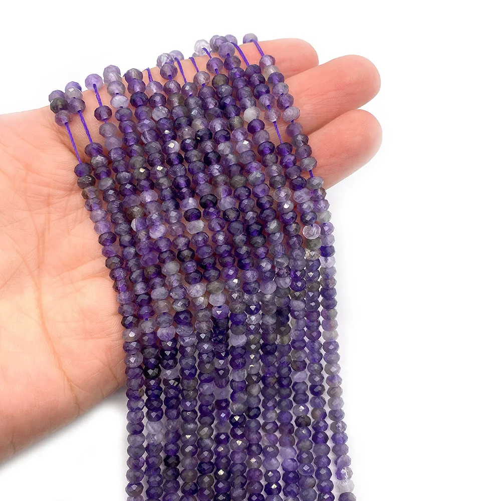 

Natural Stone Faceted Spacer Beads Lavender Amethyst Charming Lady's Necklace DIY Making Jewelry Jewelry Bracelet Necklace