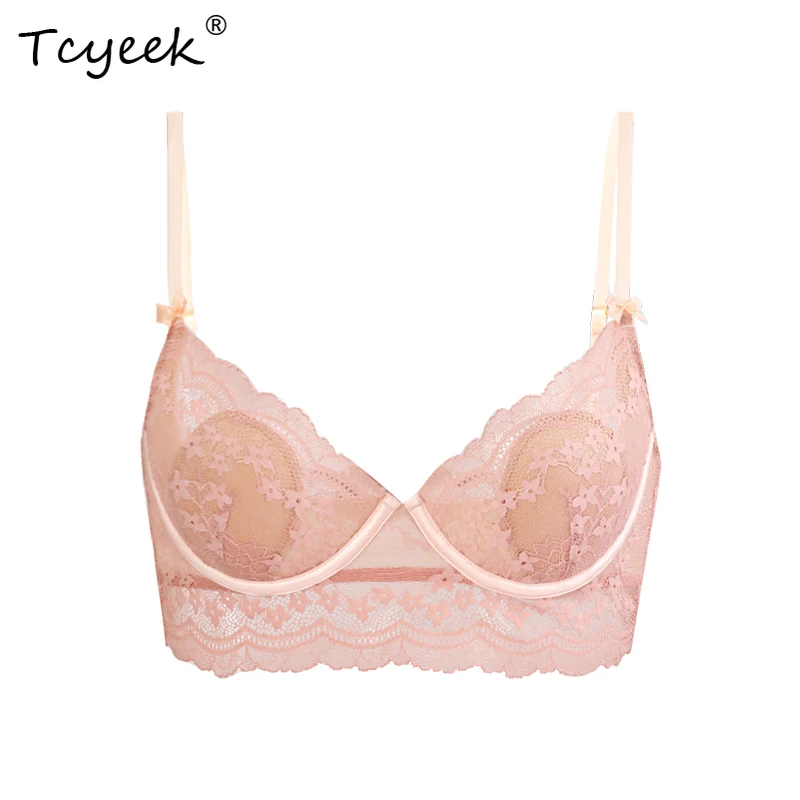 

Комплект с бюстгальтером во французском стиле Tcyeek на подкладке из 100% тутового шелка, женские кружевные трусы со средней талией, сексуальные дышащие трусы, новинка весны 2024, S41920QC