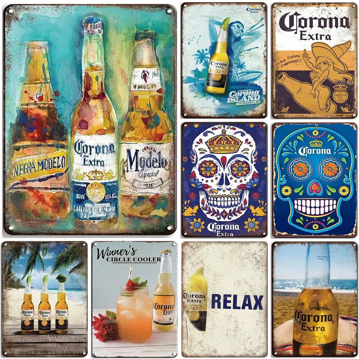 Metal Tin Signs Extra Relax Beer Wall Decoration Plaque Vintage Art Poster Iron Painting for Man Cave Home Cafe Garden Club Bar