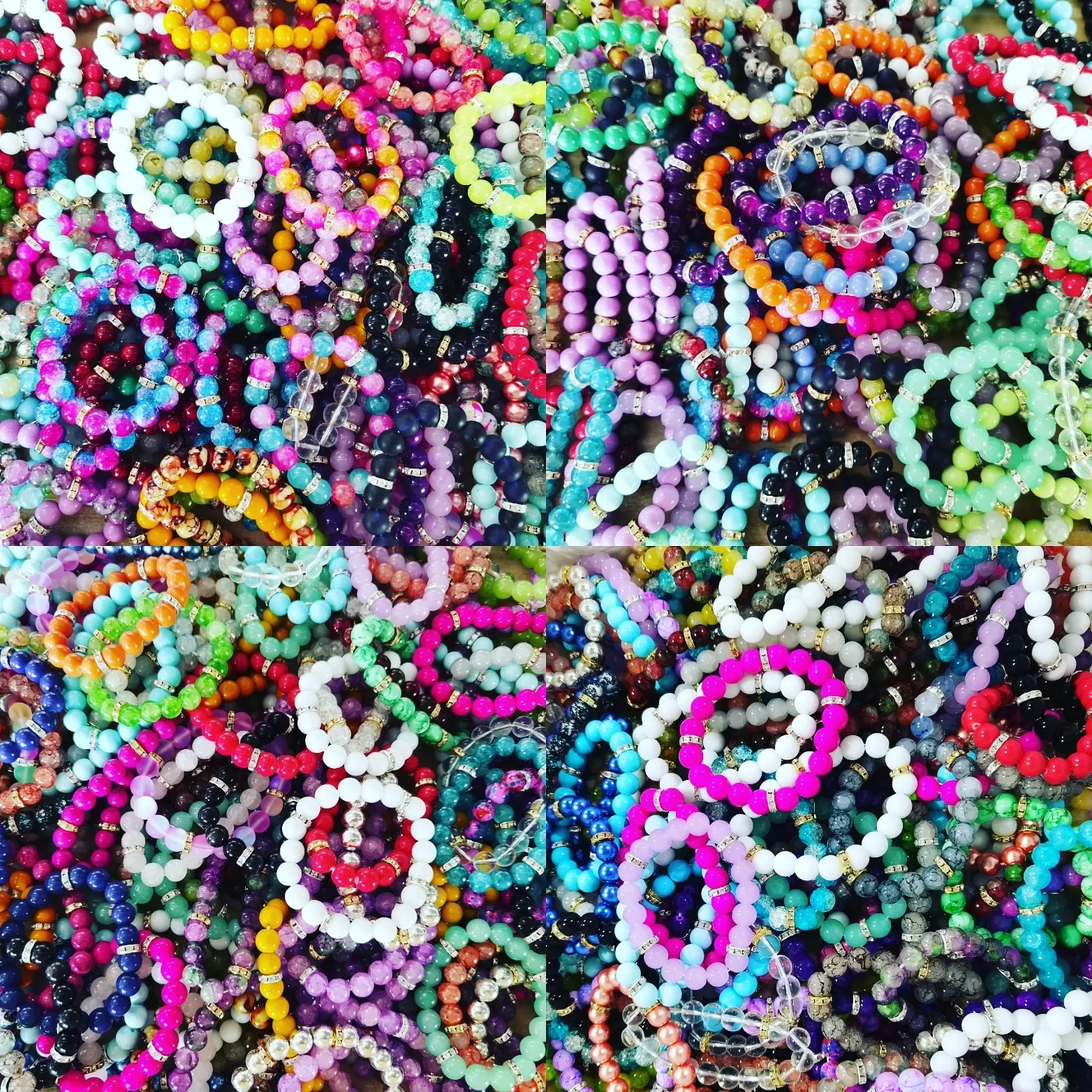 

200pcs colorful mixed bracelets picked at random for women DIY jewelry accessories in 10mm