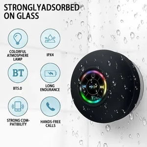 Mini subwoofer de ducha de altavoz Bluetooth al altavoz impermeable a impermeabilización con micrófono de taza de succión para la piscina de baño para el automóvil de la playa 10 mejores altavoz de micrófono de ventas - №3