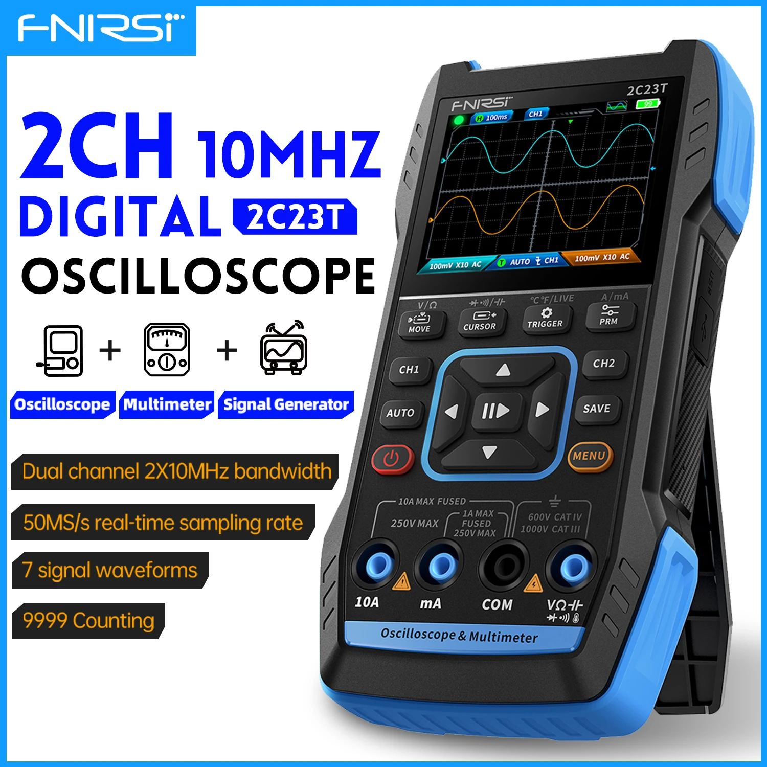 Fnirsi Digital Oscilloscope Handheld - FNIRSI 2C23T 3 in 1 50MS/s