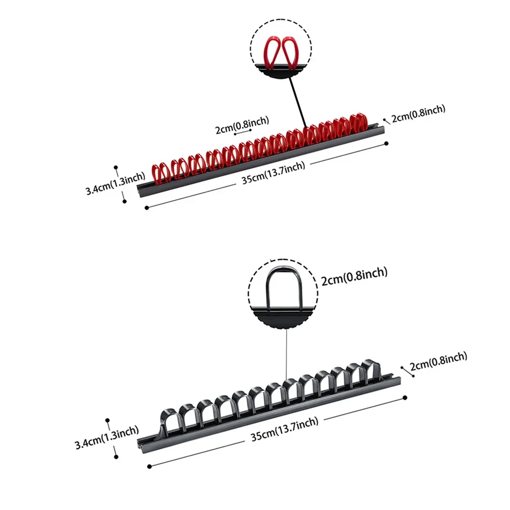 Imagem -06 - Abs Wall Mount Chave de Fenda Organizador Chave Plástica Rack Ferroviário Suporte de Armazenamento Ferramentas Manuais 1pc