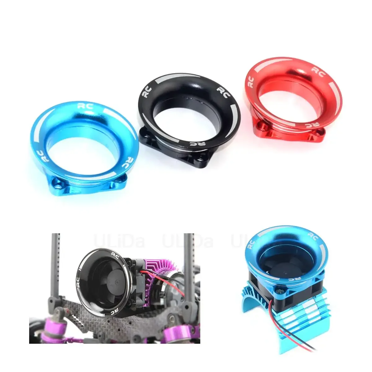 Aluminum Air Channel Metal Fan Cover Better for 550 540 3650 Motor Heatsink Electric Engine For RC HSP TAMIYA SCX10 Model Car view 2