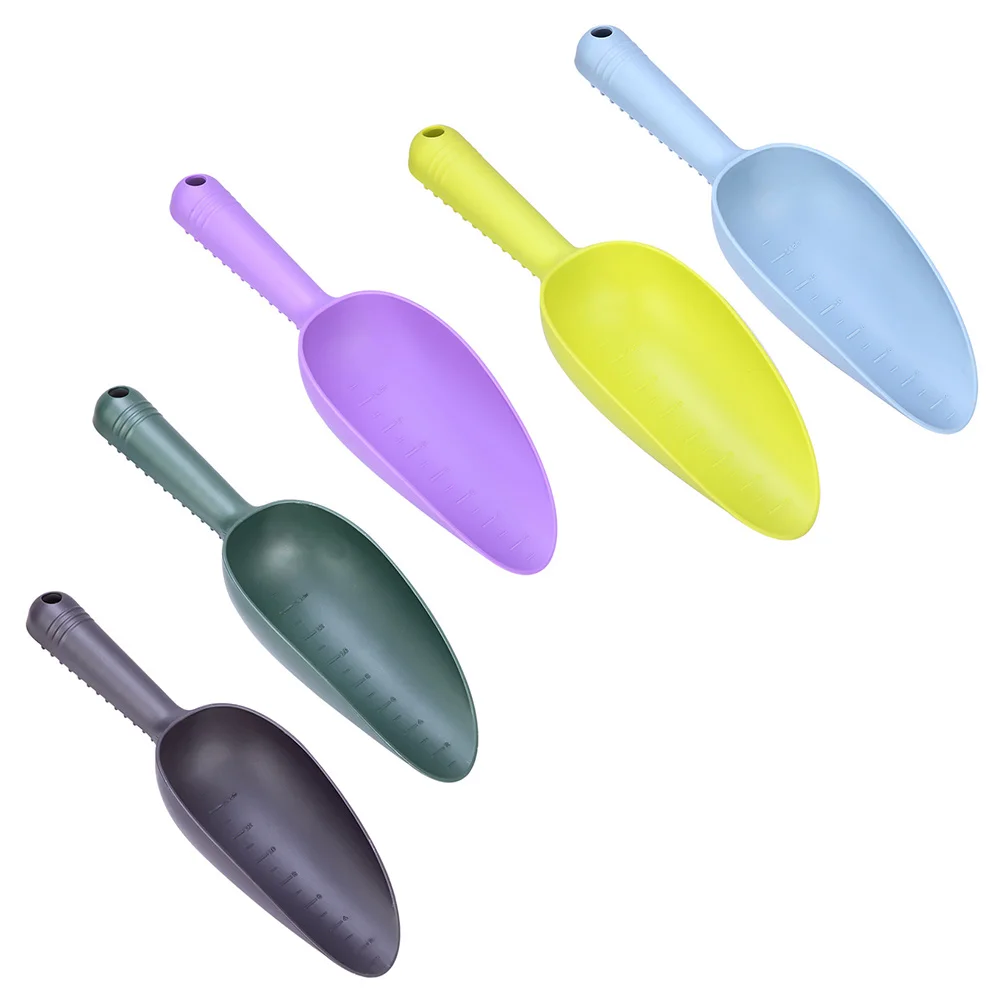 5 Pcs Gardening Soil Weeding Plastic Scoop Household Plant Trowel Supply