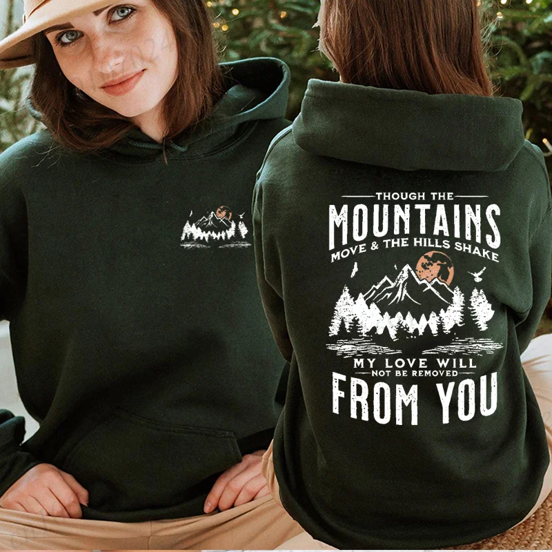 

Autumn Womens Hoodies Sportwear Mountains Setting Sun Printed Sweatshirts Fleece Pullovers Fashion Shirt Female Hoodies Clothing