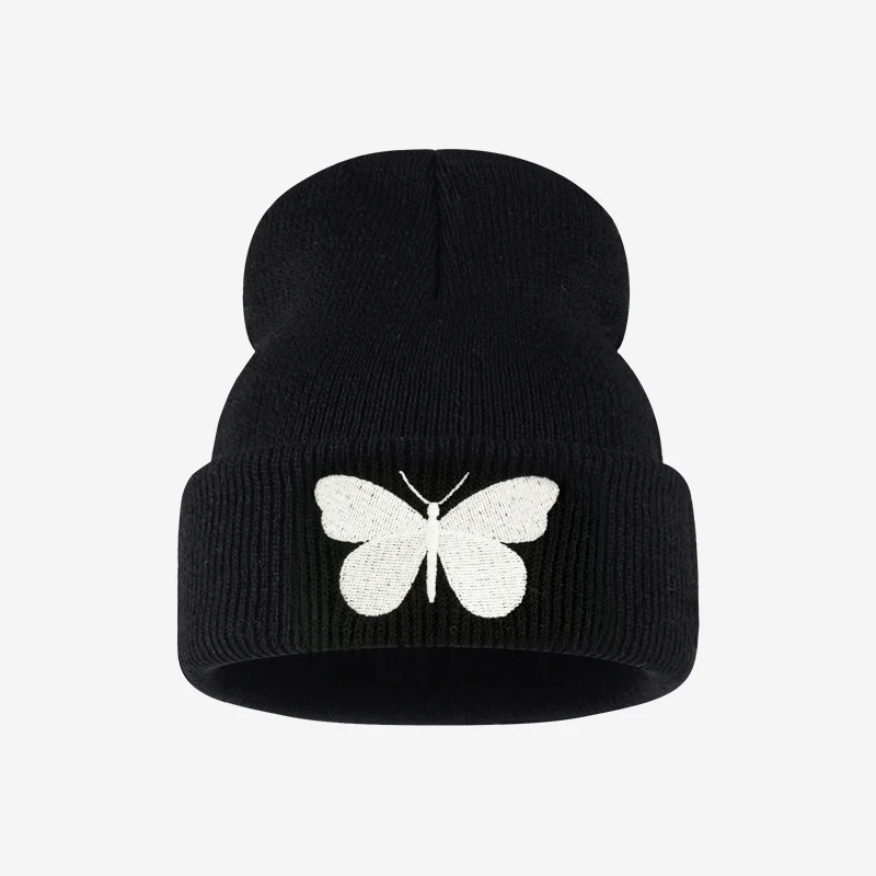 Cute Butterfly Embroidered Knit Hat for Girls Ages 1–3—Soft and Warm Children’s Hat,Perfect for Park Outings  as a Birthday Gift
