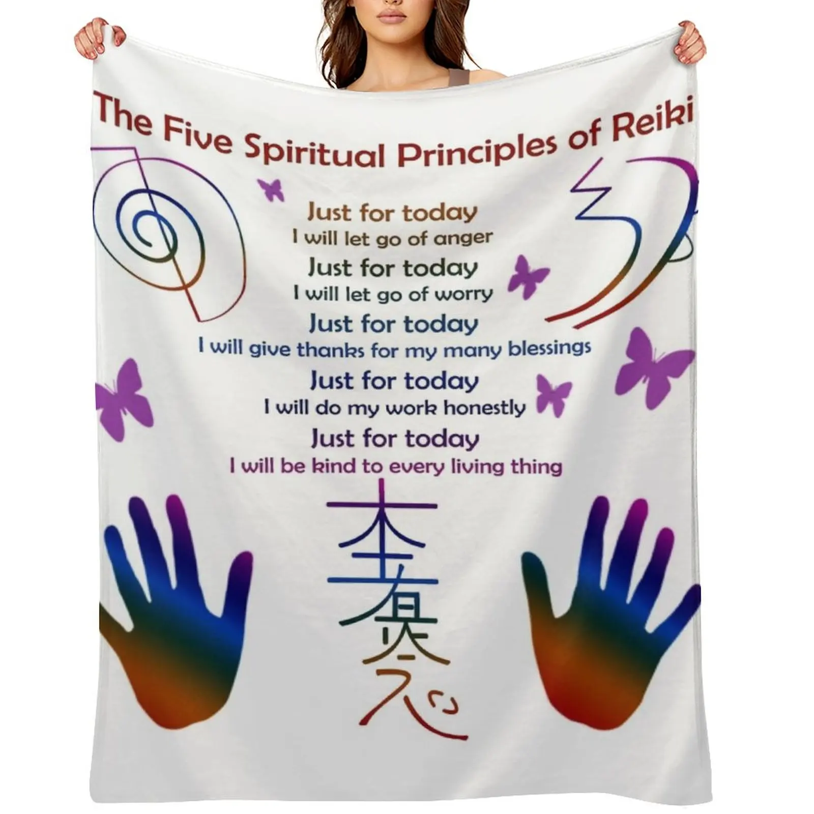 

The 5 Principles of Reiki Throw Blanket christmas gifts halloween for babies Decorative Throw Blankets
