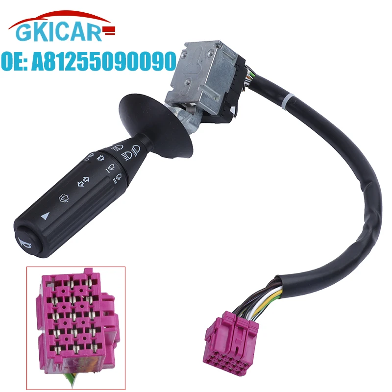 A81255090090 81255090090 Headlight Steering Column Switch 81255090116 0045402844 0025406244 0015404844 For Man