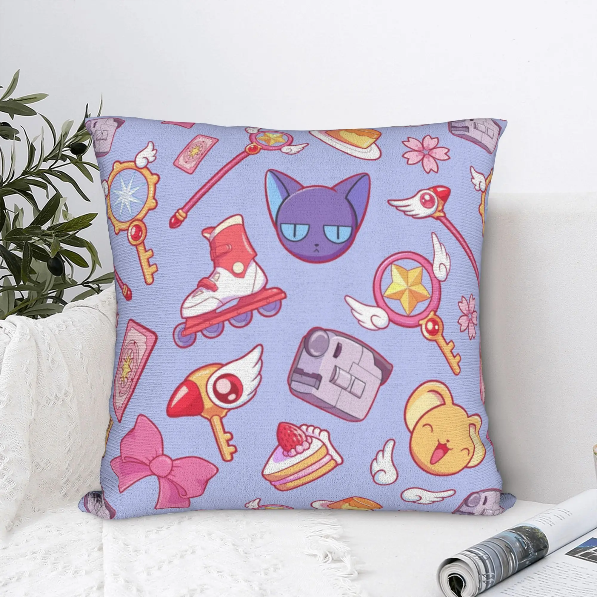 Sakura Card Captor Square Pillow Case Cardcaptor Sakura Anime Japan Manga Cushion Covers  Decorative Pillowcover for Car 18