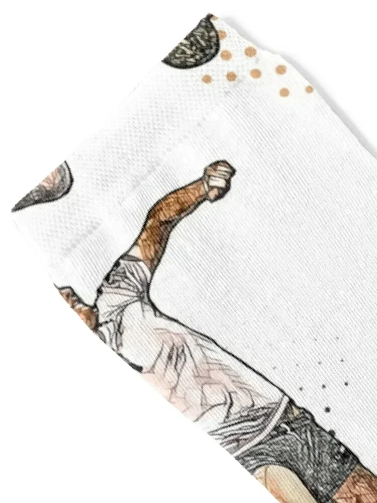 colored woman handball player vector illustration Socks Non-slip FASHION anime Women's Socks Men's