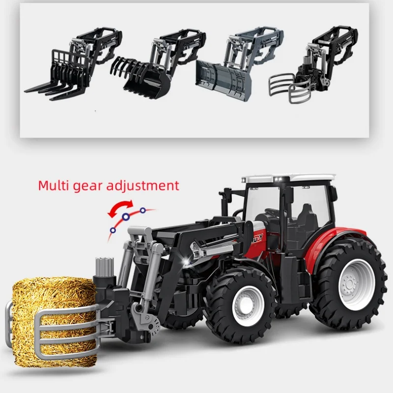 2.4 GHZ Remote Control Tractor Toy Kids RC Tractor Set Toddlers Farm Vehicle Toys for 3 4 5 6 7 8 9 Year Old