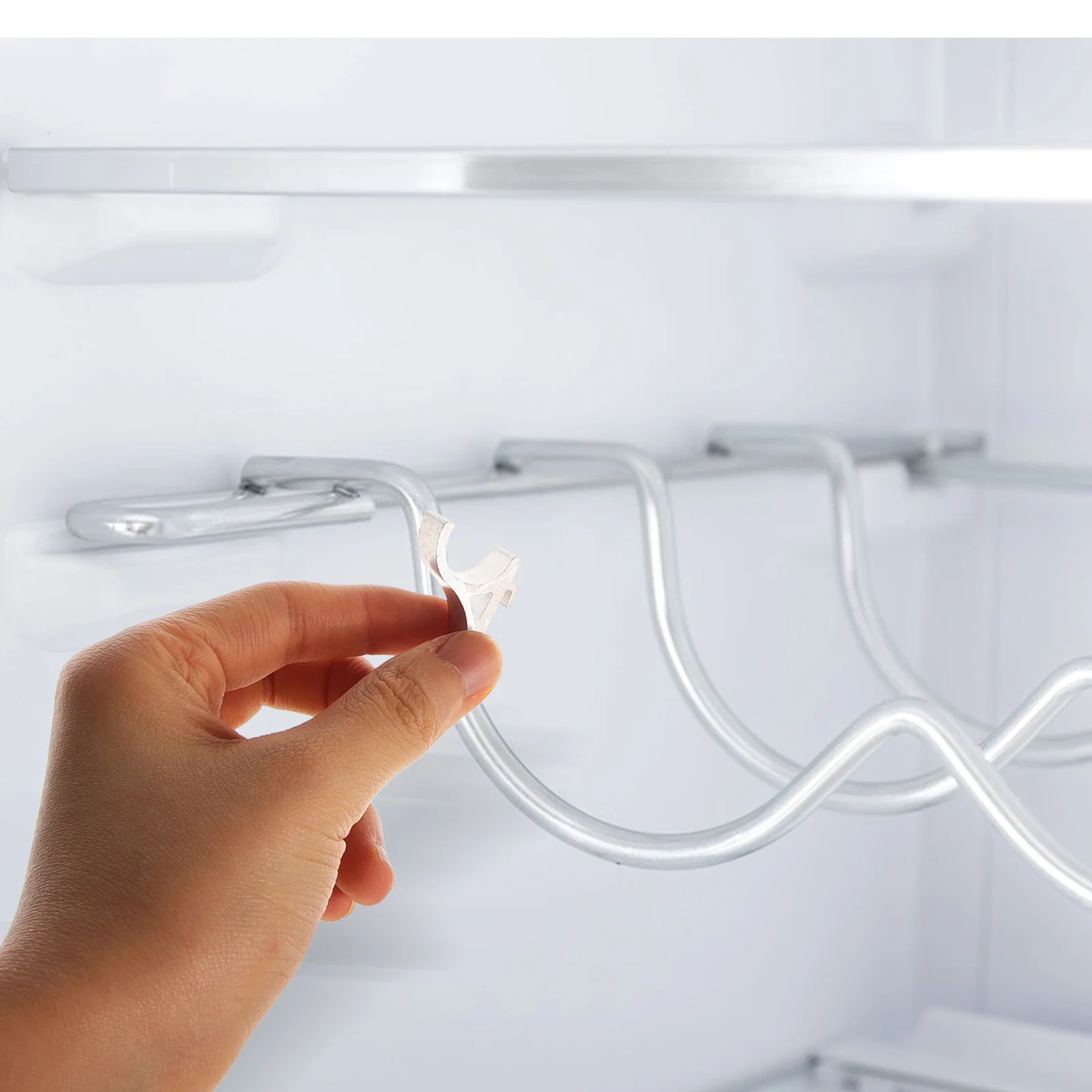 

4Pcs Freezer Shelf Hooks Refrigerator Cooler Rack Clips Metal Fridge Shelf Support Braces Easy Installation Freezer Clamp Hooks