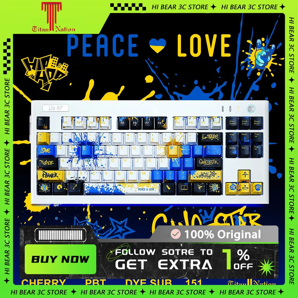 

Titan Nation PEACE&LOVE Keycaps Street Graffiti Style Mechanical Keyboard Keycap Set 151 keys Customize Gaming Accessories Gifts